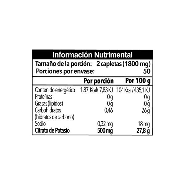 CITRATO DE POTASIO 100 CAPLETAS DE 900 MG