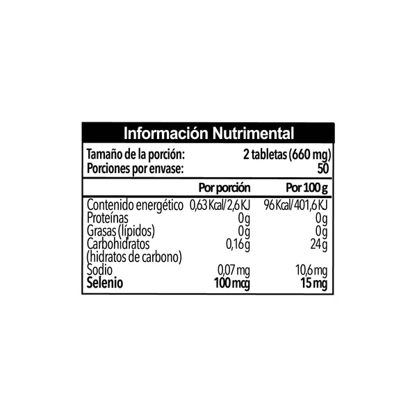 SELENIO 100 TABLETAS DE 330 MG